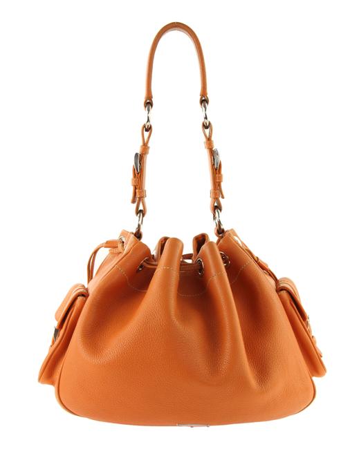 Prada Bucket Orange Leather Shoulder Bag