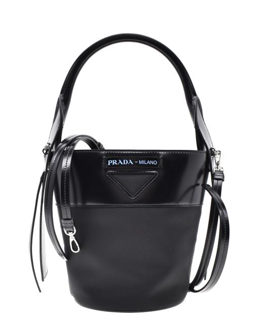Prada Bucket Secchiello Black Leather Shoulder Bag