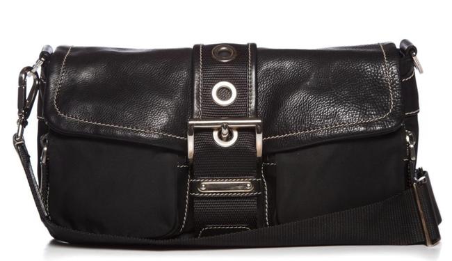 Prada Buckle Black Tessuto Purse Leather and Nylon Shoulder Bag