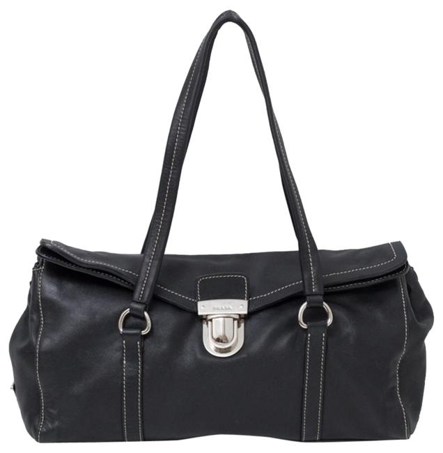 Prada Buffalo Easy Handbag Black Leather Shoulder Bag