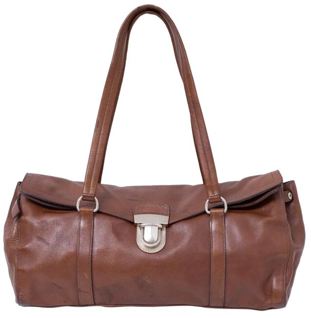 Prada Buffalo Easy Handbag Brown Leather Shoulder Bag