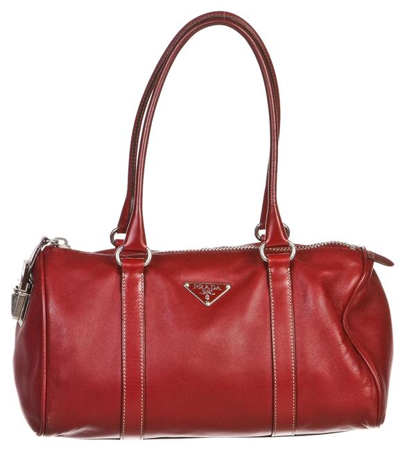 Prada Burgundy Handbag Red Leather Shoulder Bag