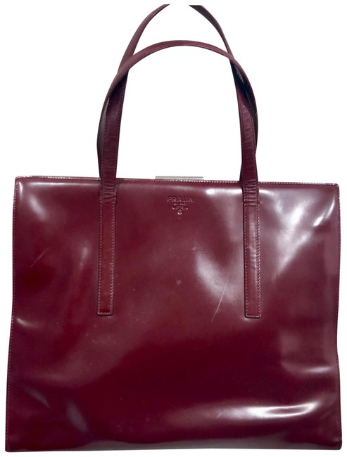 Prada Burgundy Leather Shoulder Bag
