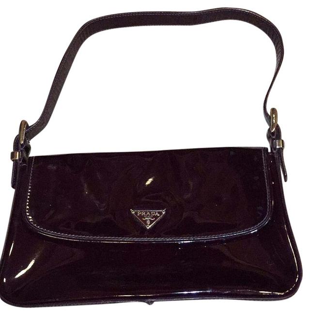 Prada Burgundy Patent Leather Shoulder Bag