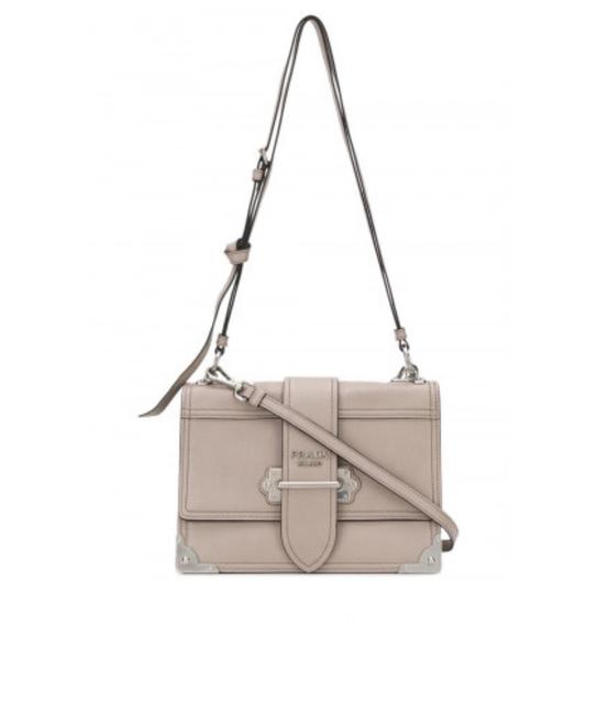 Prada Cahier Grey Leather Shoulder Bag