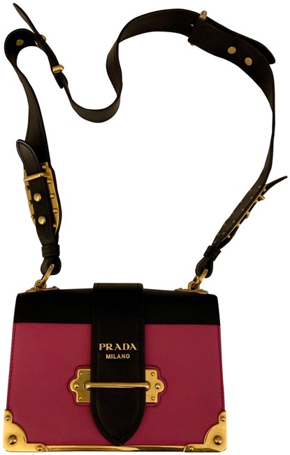 Prada Cahier Pink Pink Leather Shoulder Bag