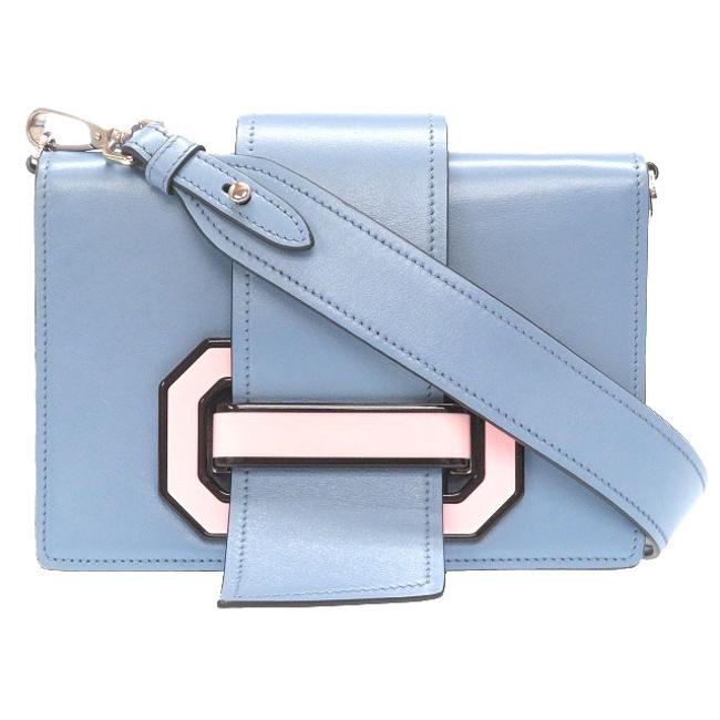 Prada Calf 1bd067 0036 Blue Shoulder Bag