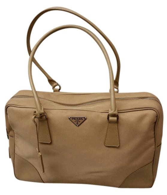 Prada Camel Nylon Shoulder Bag