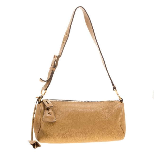 Prada Camel Tan Leather Shoulder Bag