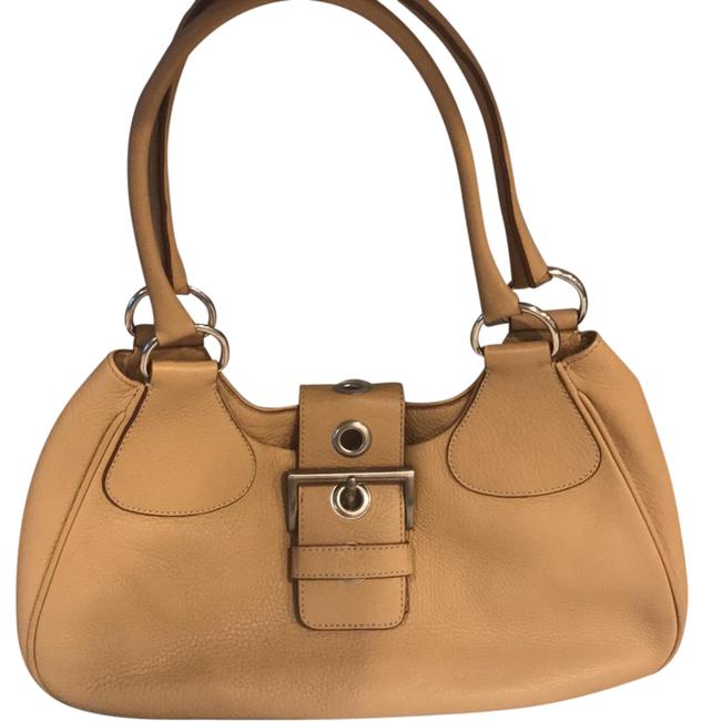 Prada Camel with Silver Hardware Leather Shoulder Bag