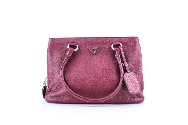 Prada Cammeo Burgundy Red Leather Shoulder Bag