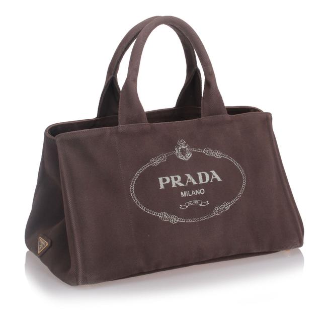Prada Canapa Handbag Brown Canvas Shoulder Bag