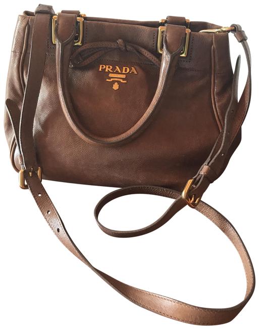 Prada Caramel Brown Leather Shoulder Bag