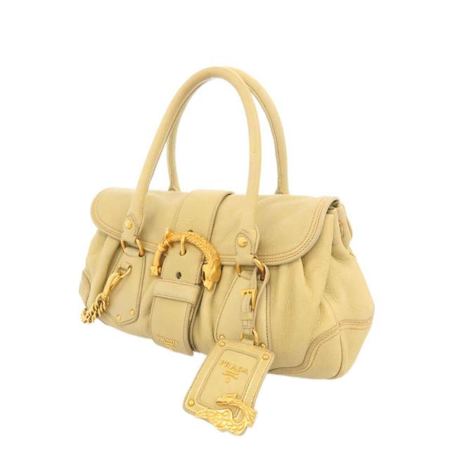 Prada Cervo Animalier Handbag Brown Leather Shoulder Bag