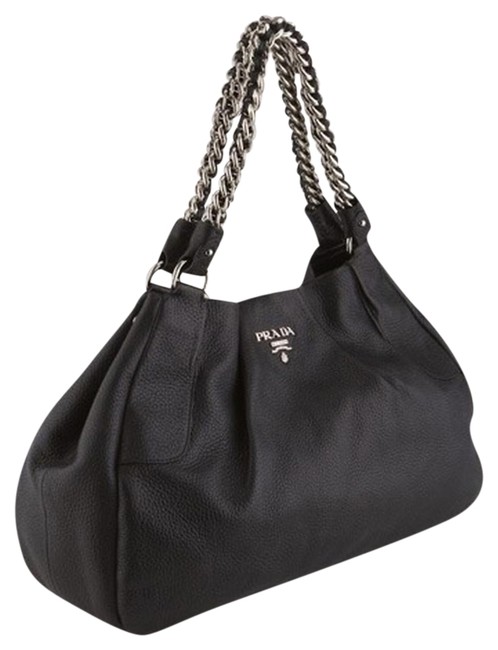 Prada Lux Cervo Chain Strap Retail Price Black Deerskin Shoulder Bag