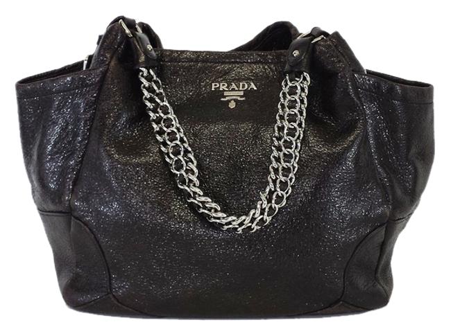 Prada Lux Cervo Metallic Chain Shoulder Bag