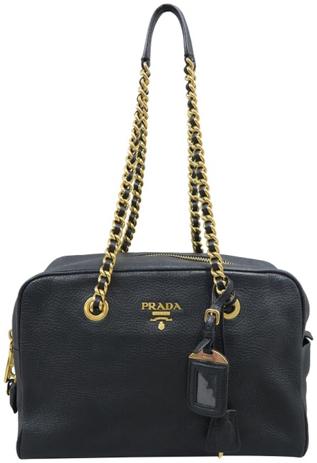 Prada Chain Black Leather Shoulder Bag