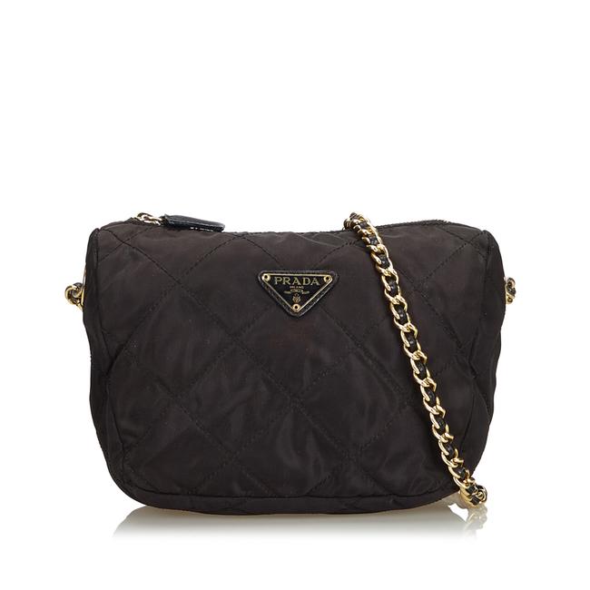 Prada Crossbody Chain Black Nylon Shoulder Bag