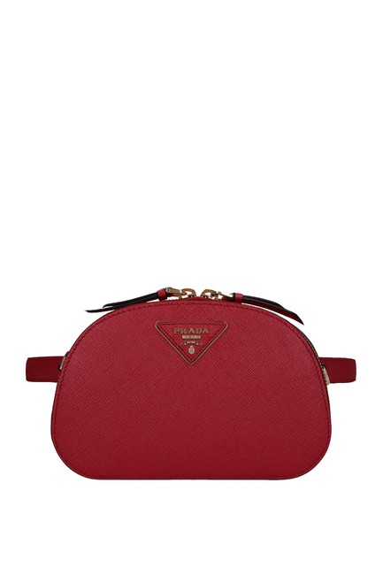 Prada Chain Odette Pouch Red Leather Shoulder Bag