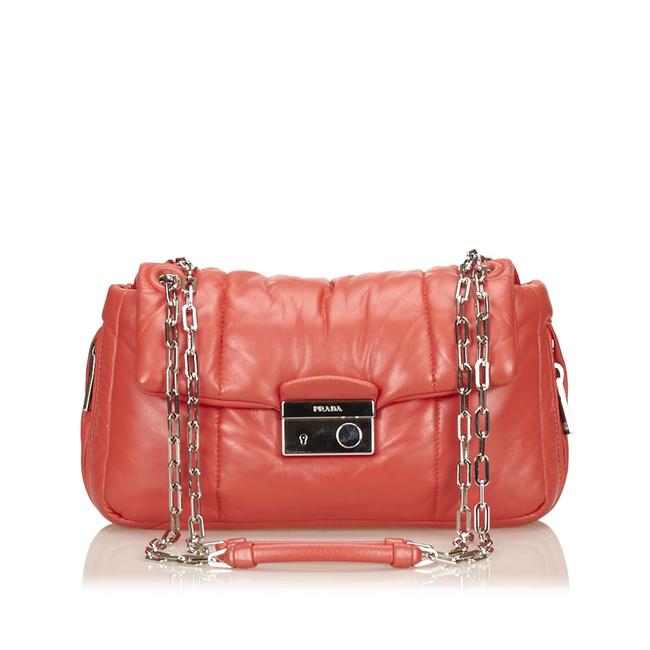 Prada Chain Red Leather X Others Shoulder Bag
