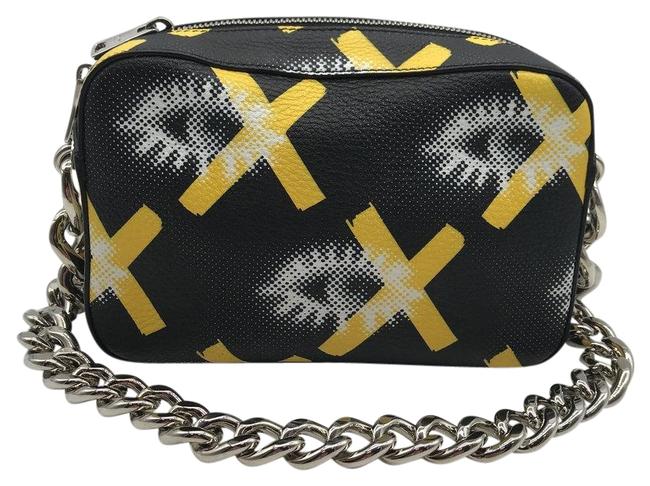 Prada Chain Strap Black Yellow White Shoulder Bag