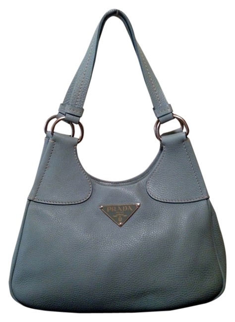 Prada Chambray Light Blue Leather Shoulder Bag