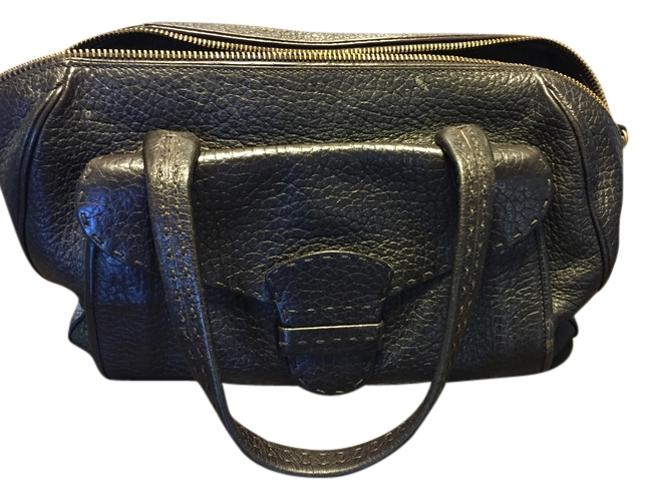 Prada Chocolate Brown Leather Pebbled Shoulder Bag