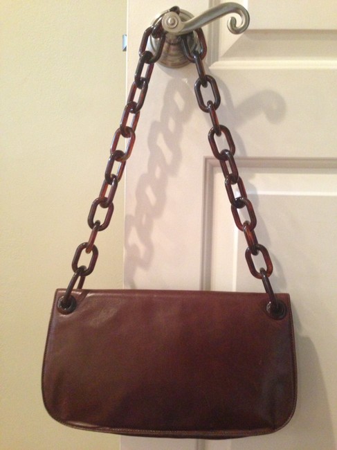 Prada Chocolate Brown Leather Shoulder Bag