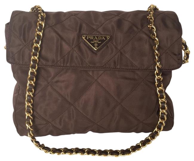 Prada Chocolate Brown Nylon Shoulder Bag
