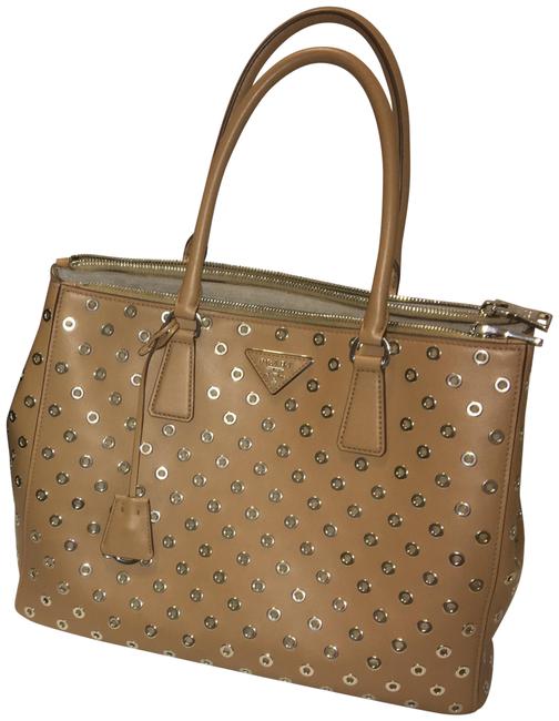 Prada City Calf Caramel Leather Shoulder Bag