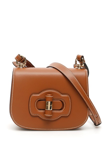Prada City Calf Lock Brown Shoulder Bag