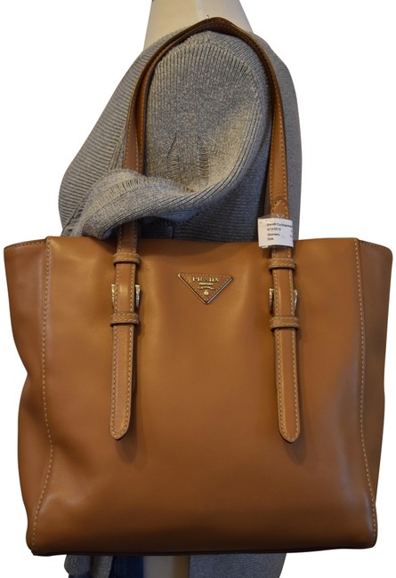 Prada City Sport Purse Caramel Leather Shoulder Bag