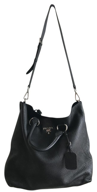 Prada Classic Black Caviar Leather Shoulder Bag