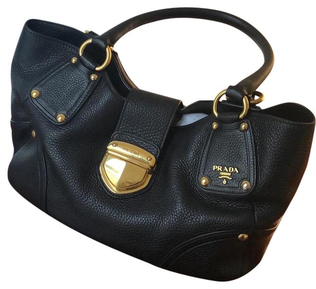 Prada Classic Black Leather Shoulder Bag