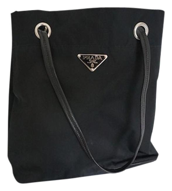 Prada Classic Strap Handbag Black Nylon Shoulder Bag