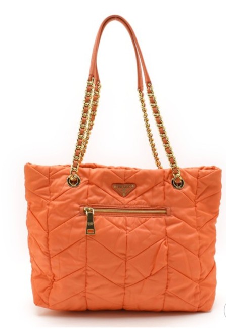 Prada Clutch Orange Nylon Shoulder Bag