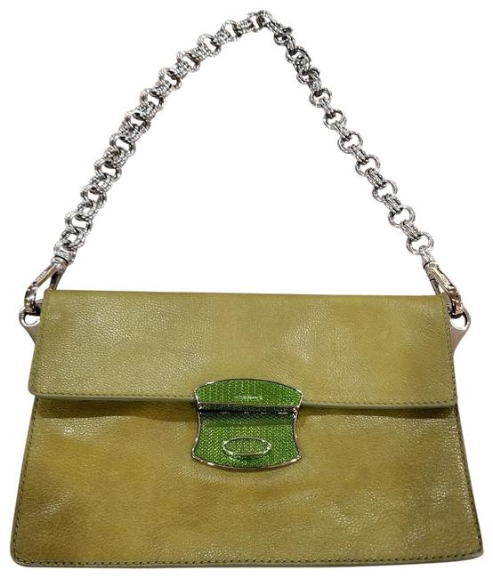 Prada Contenitor Baguette Edera Leather Shoulder Bag