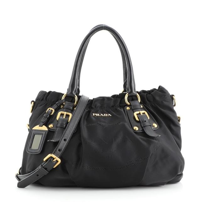 Prada Convertible Belted Logo Tote Tessuto Medium Shoulder Bag