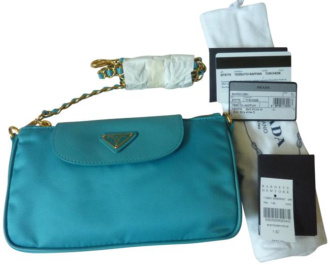 Prada Convertible Blue Nylon Shoulder Bag
