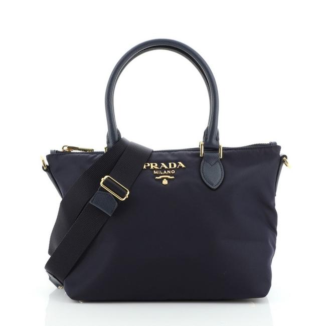 Prada Convertible Zip Tote Tessuto Small Shoulder Bag