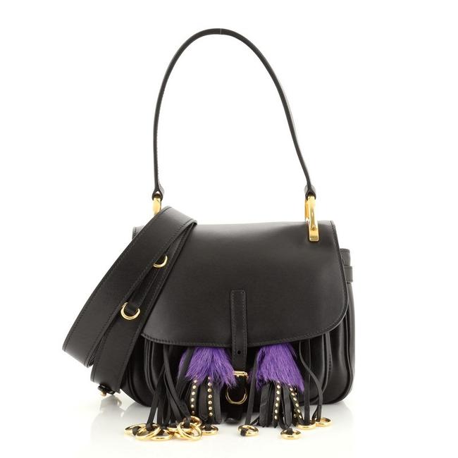 Prada Corsaire Convertible City Calf Small Black Leather Shoulder Bag