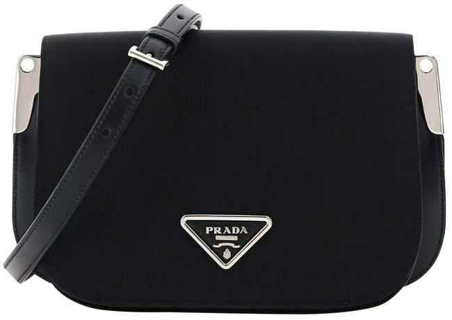 Prada Cr 1bd258 V Oom 2dln Black Leather Shoulder Bag
