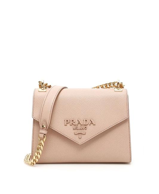 Prada Cr New Monochrome Beige Leather Shoulder Bag