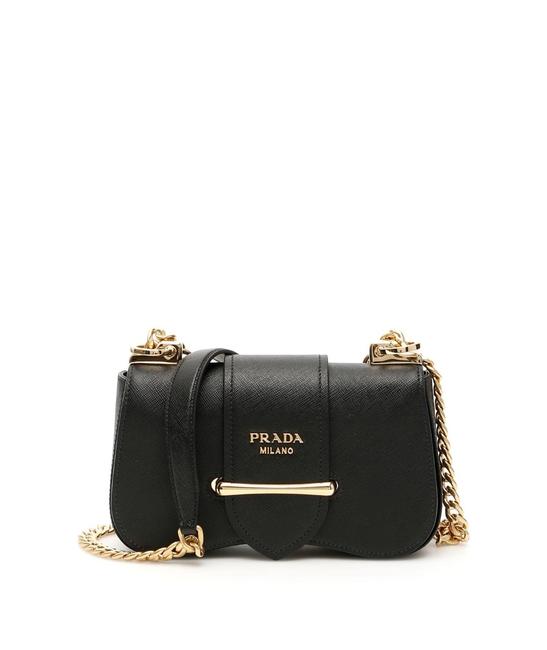 Prada Cr New Sidonie Black Leather Shoulder Bag