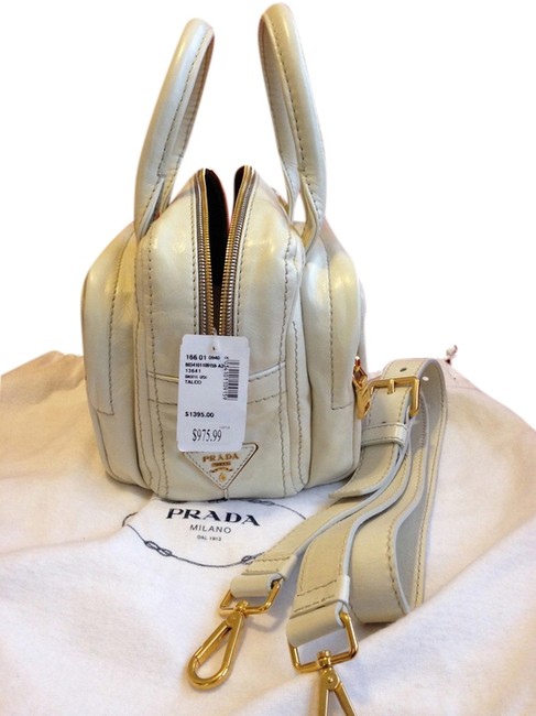 Prada Cream Beige Leather Shoulder Bag