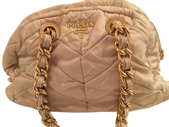 Prada CreamBeige Tessuto Nylon Shoulder Bag
