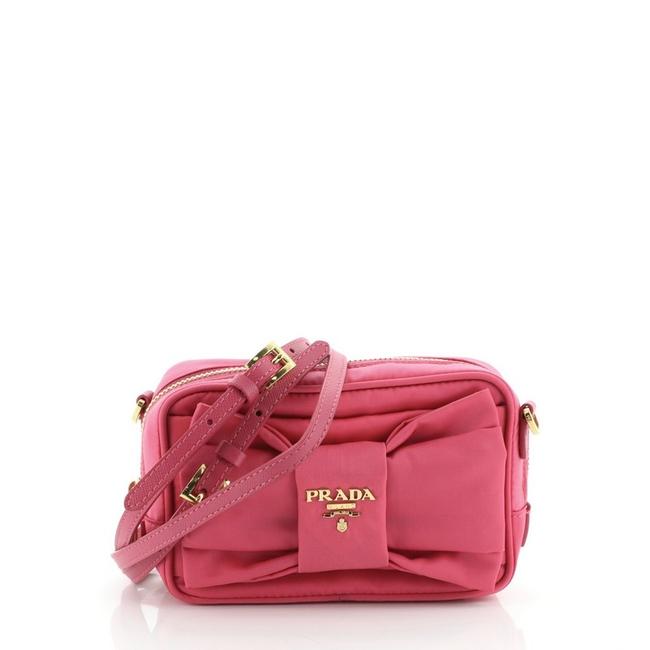 Prada Crossbody Bow Camera Tessuto Small Shoulder Bag