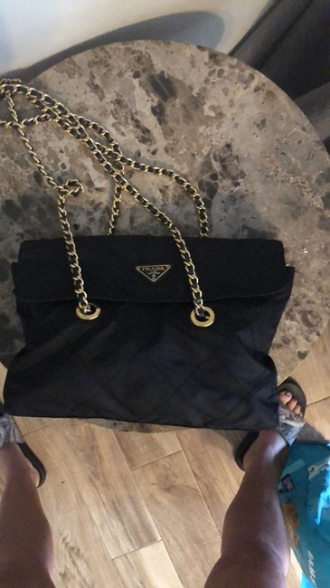 Prada Crossbody Gold Chain Nylon Shoulder Bag