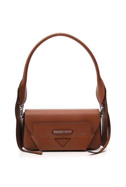 Prada Ct New Manuelle Brown Leather Shoulder Bag