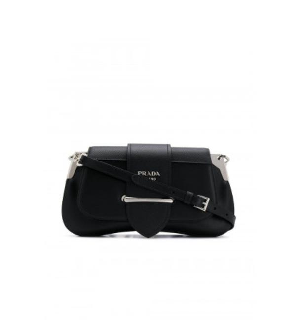 Prada Gr New Sidonie Black Leather Shoulder Bag